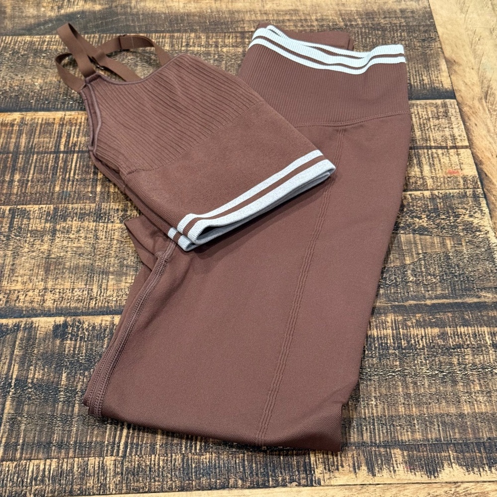 Victoria's Secret Pink Brown Size S Leggings with matching top (size L)